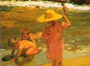 Joaquin Sorolla Children on the Seashore, oil